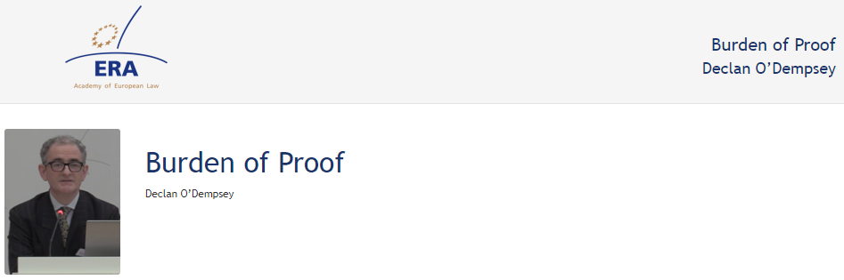 Declan O’Dempsey: Burden of Proof Declan O’Dempsey: Burden of Proof