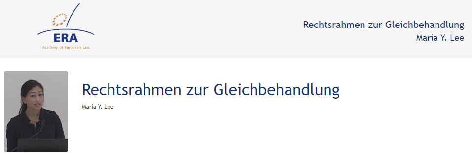 Maria Y. Lee: Rechtsrahmen zur Gleichbehandlung Maria Y. Lee: Rechtsrahmen zur Gleichbehandlung