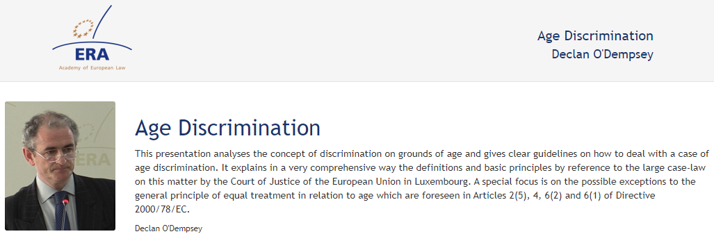 Declan O'Dempsey: Age Discrimination Declan O'Dempsey: Age Discrimination